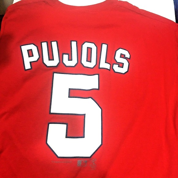 St Louis Cardinals Albert Pujols Shirt #5 Men's T Shirt Sz XL Red Lee Sport 2007 - Picture 2 of 7